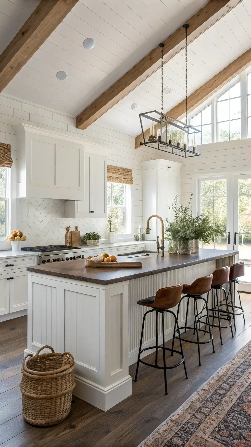 1256modern farmhouse bright kitchen island