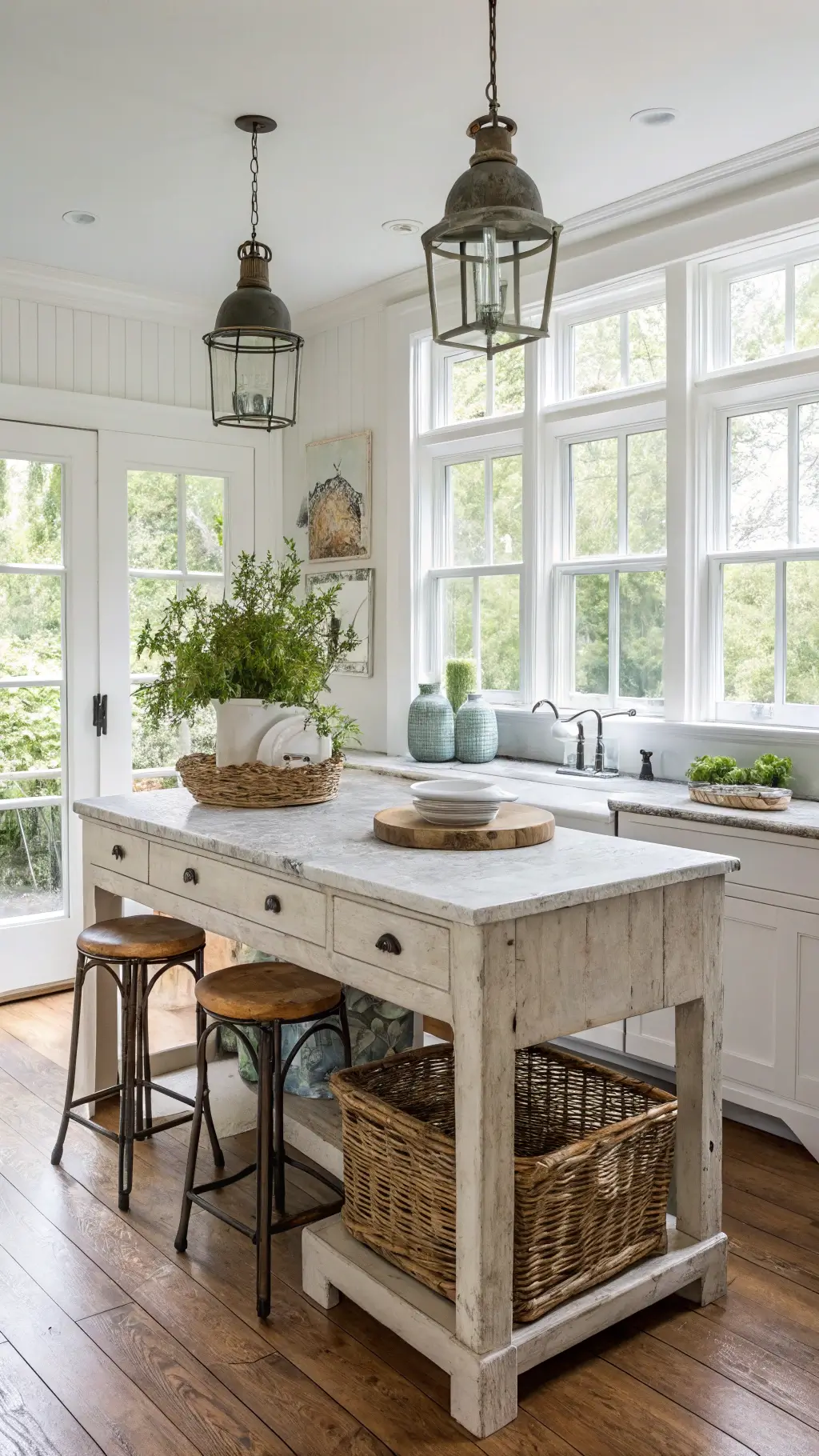 1260rustic marble kitchen island