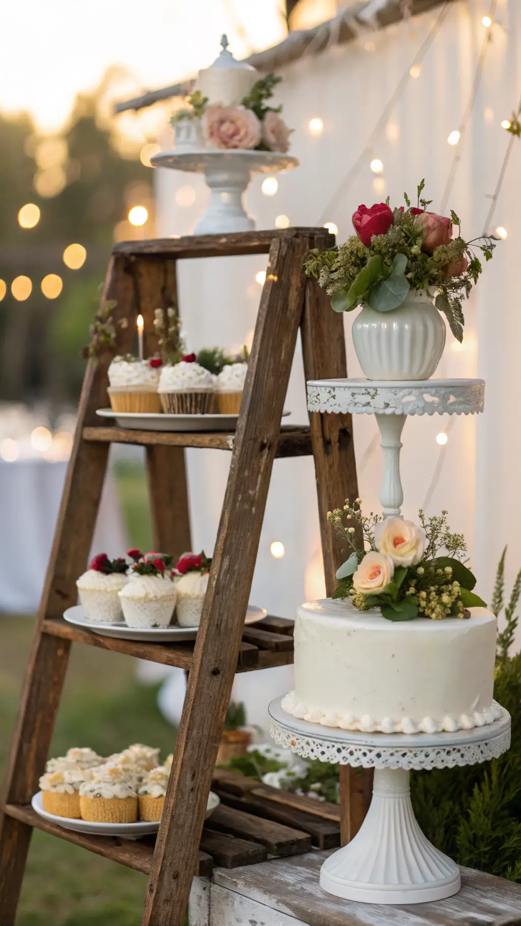 1267vintage dessert ladder display
