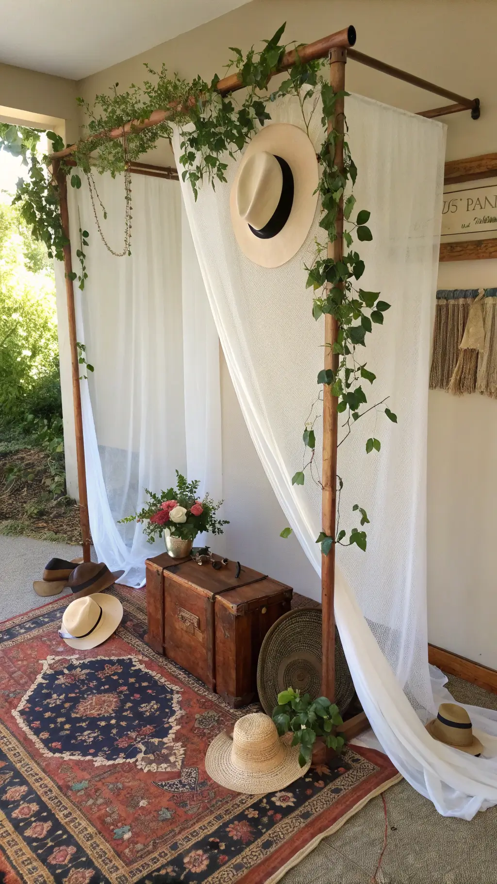 1268bohemian garden photobooth golden hour