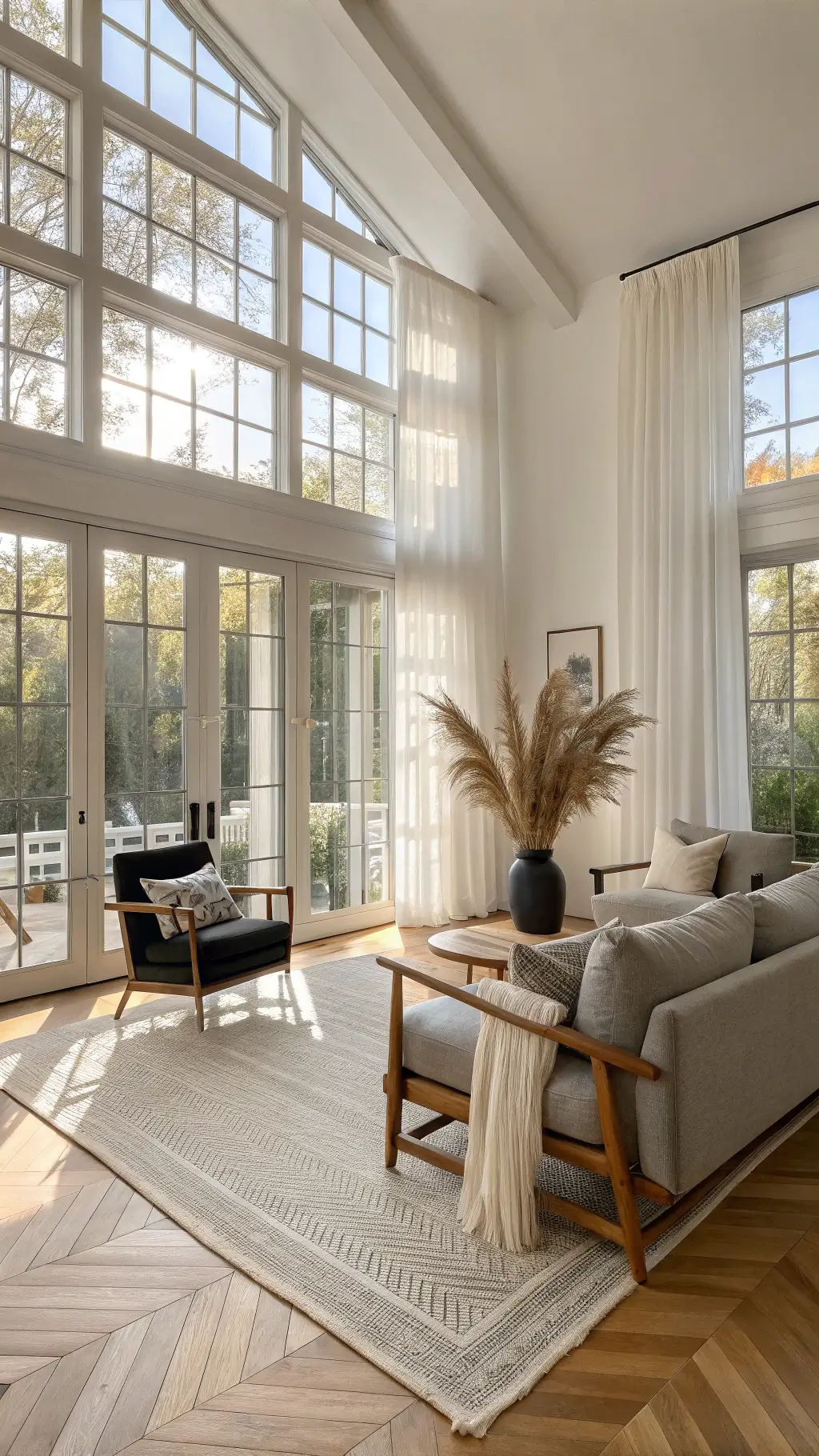 1286modern sunlit living room golden hour