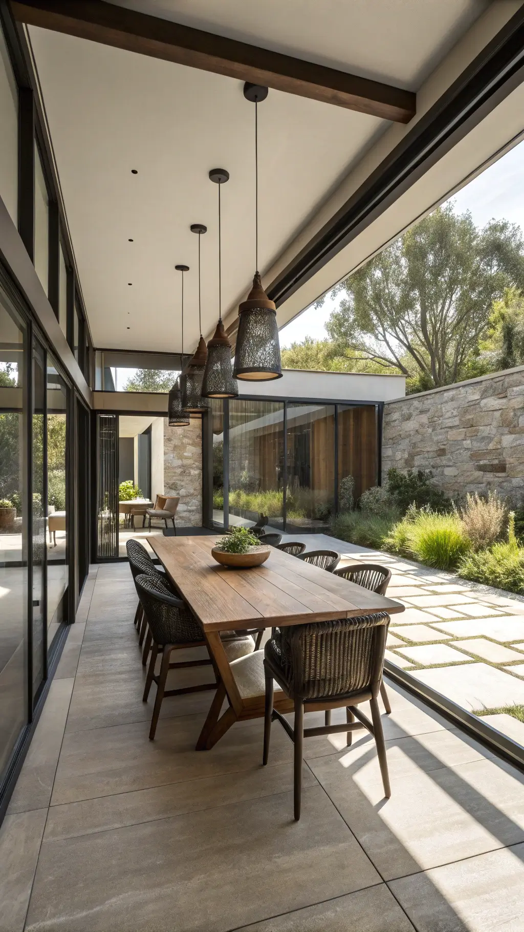 1289modern dining courtyard flow