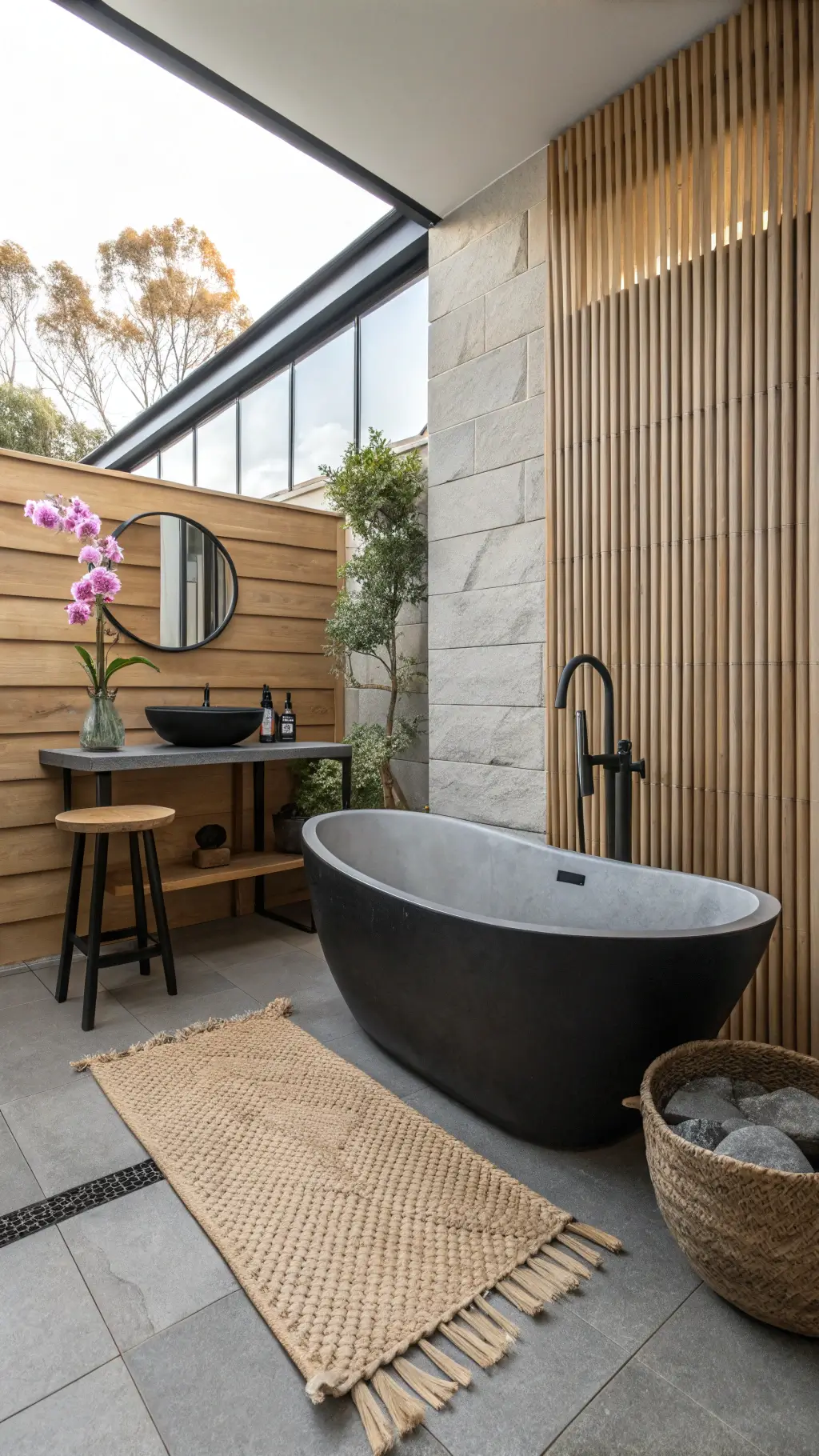 1307zen black tub dawn bathroom