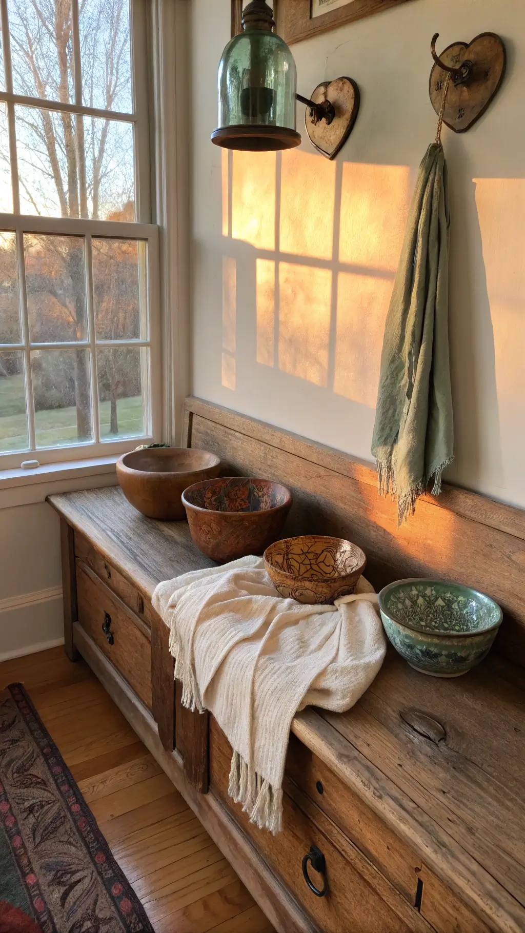 1367vintage corner bench golden hour
