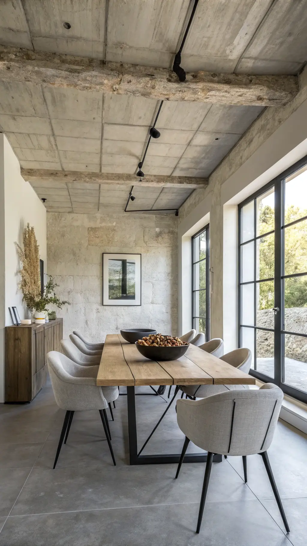 1407minimal concrete dining space