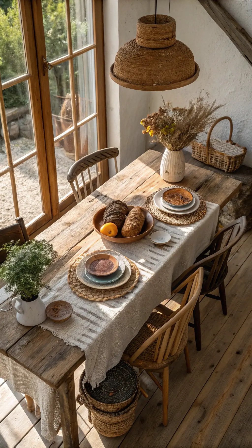 1415rustic dining nook overhead