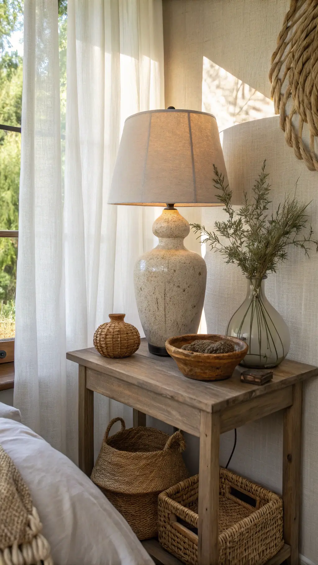 1483peaceful bedroom corner golden hour