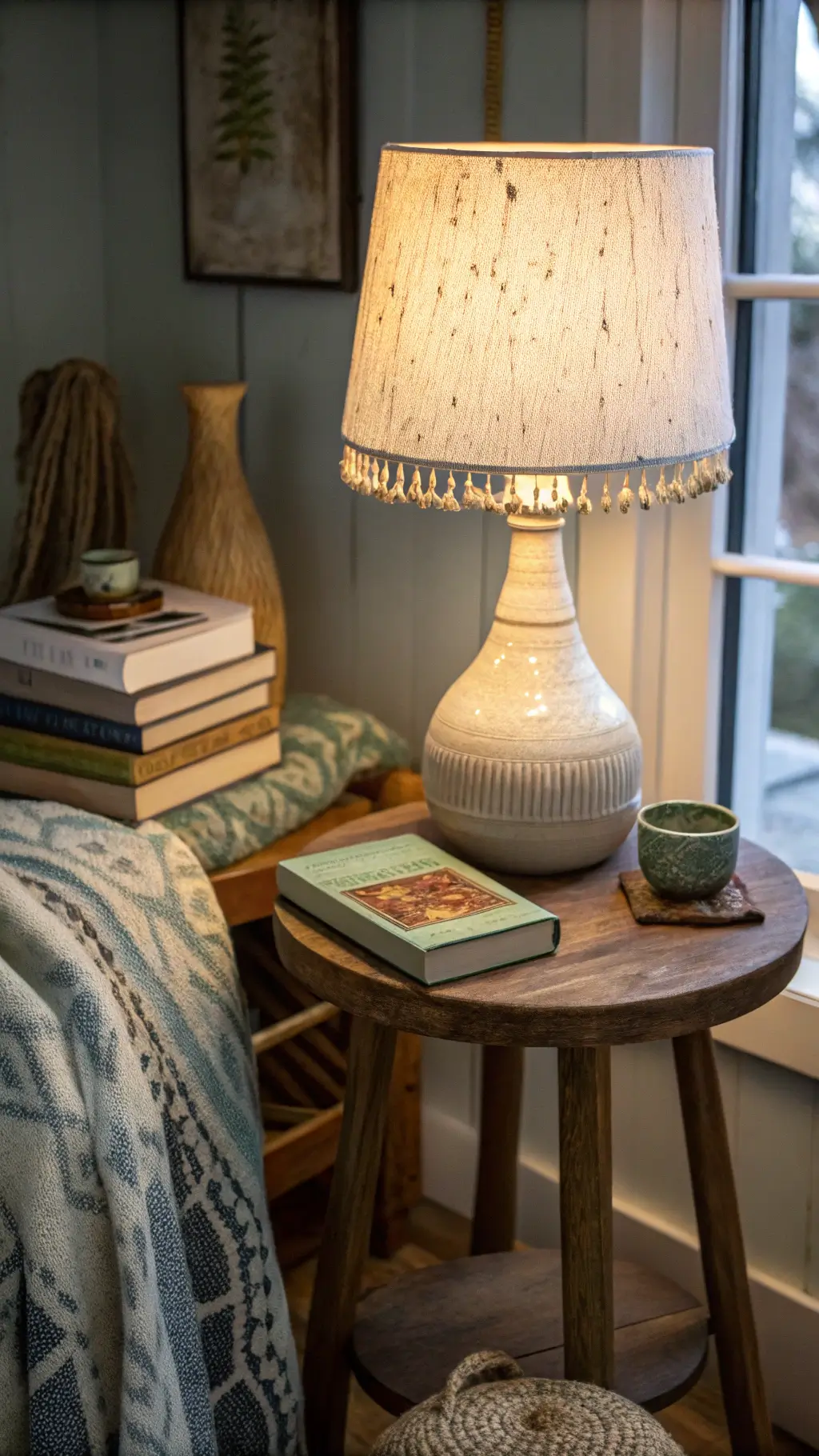 1489cozy ceramic lamp reading nook