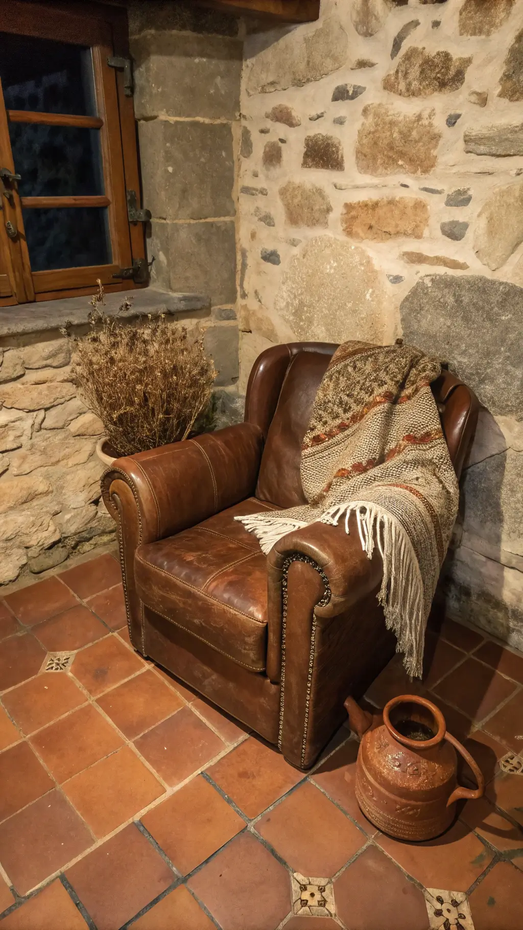 1501rustic corner armchair dusk