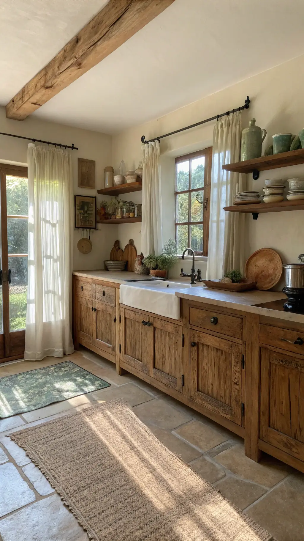 1809rustic kitchen golden hour