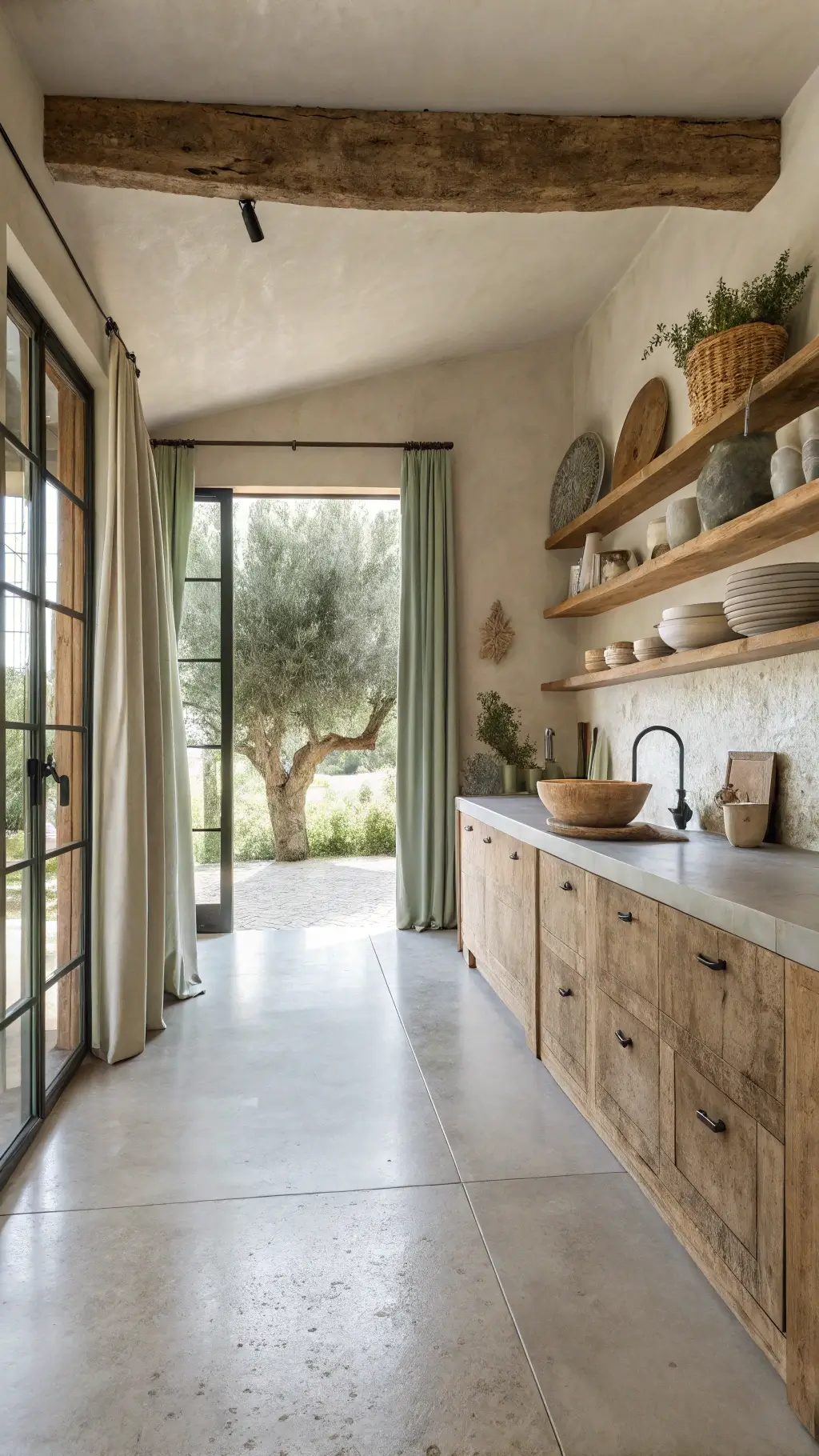 1813minimalist concrete kitchen olive view