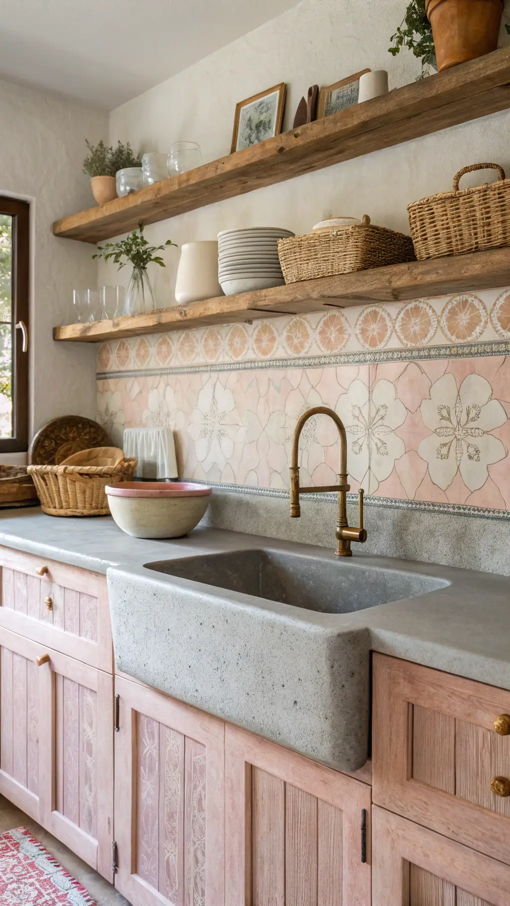 1816serene vintage kitchen interior tiles
