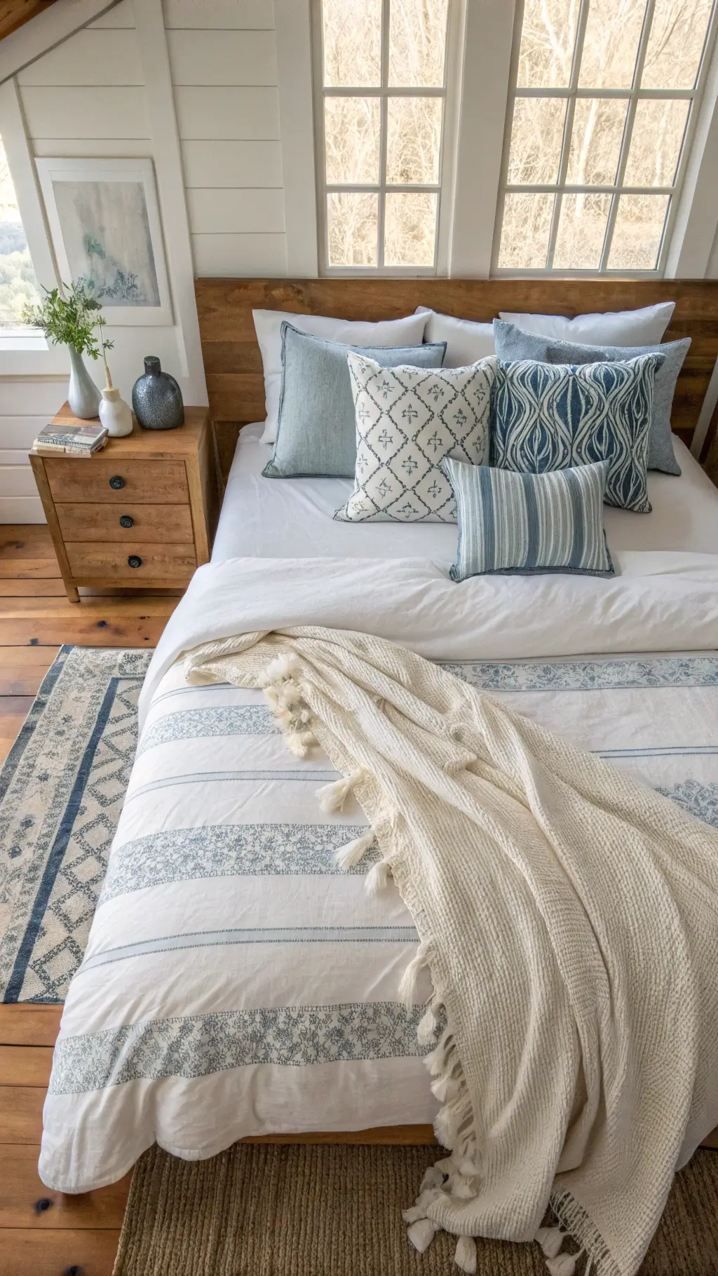 1899coastal bedroom layered linens