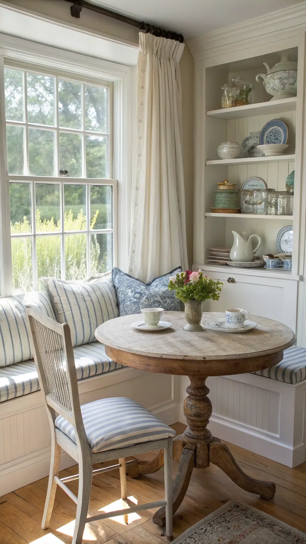 1907cozy vintage breakfast nook sunlight