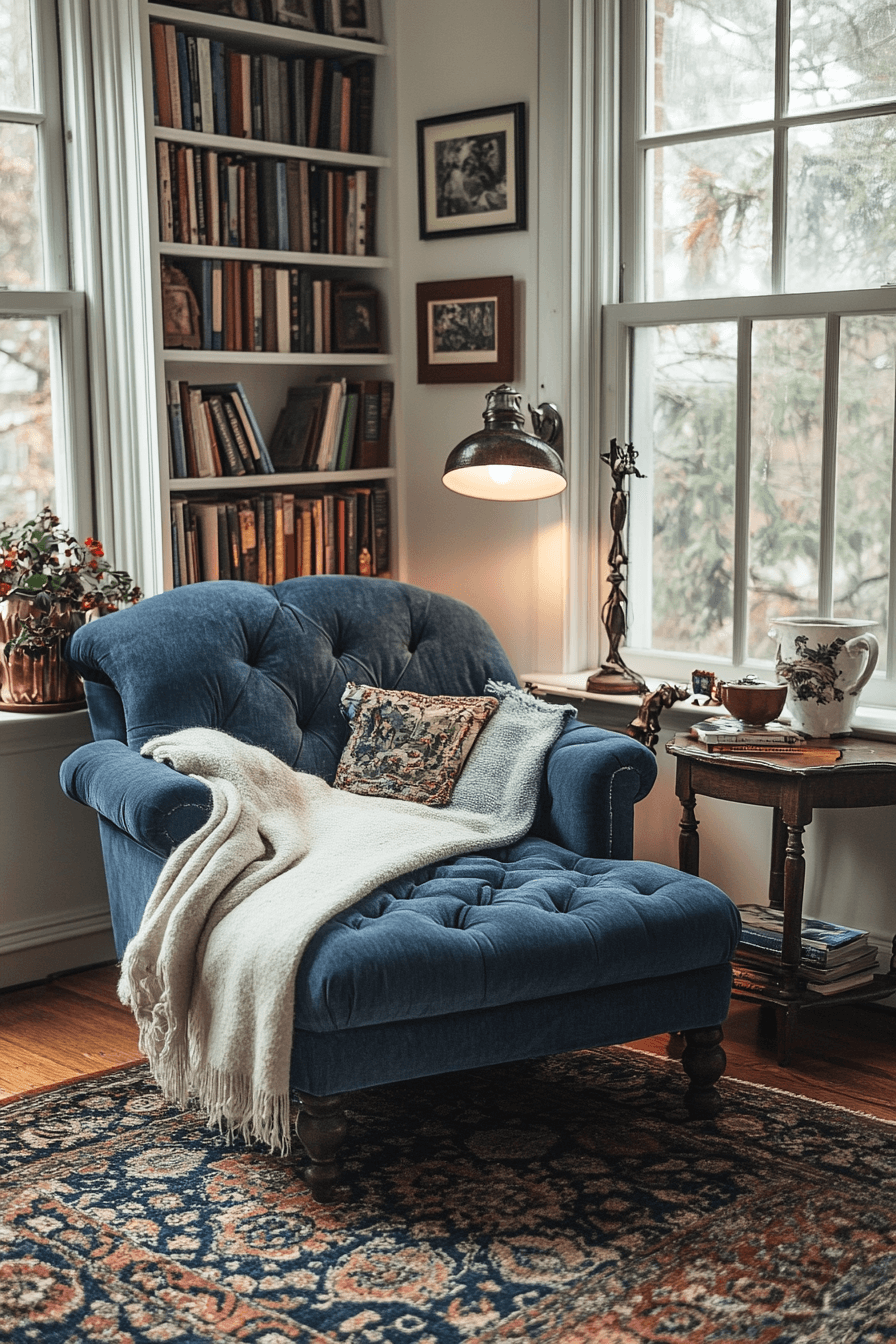 11 snug blue loveseat corner setup