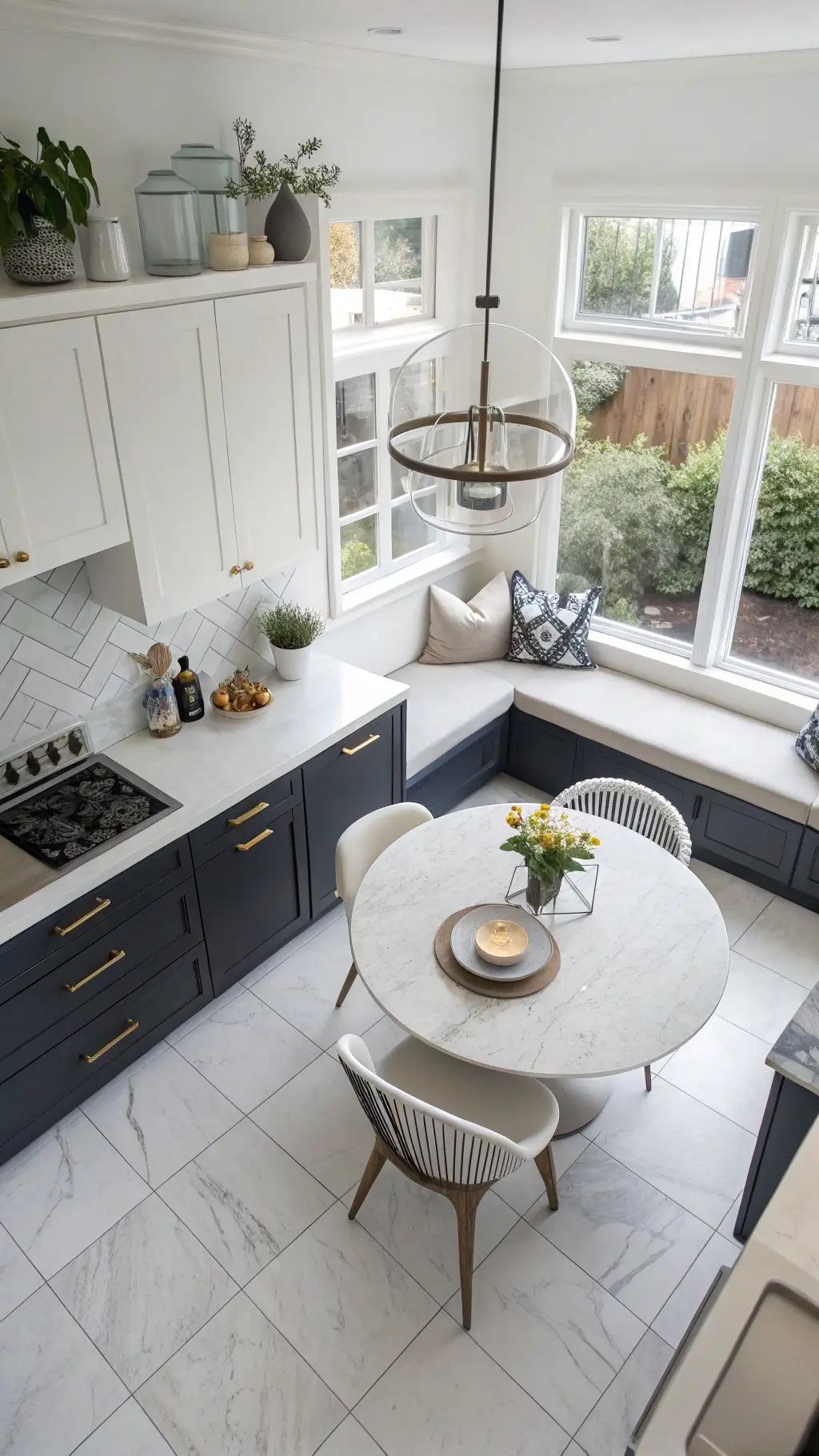 1923modern navy l kitchen banquette
