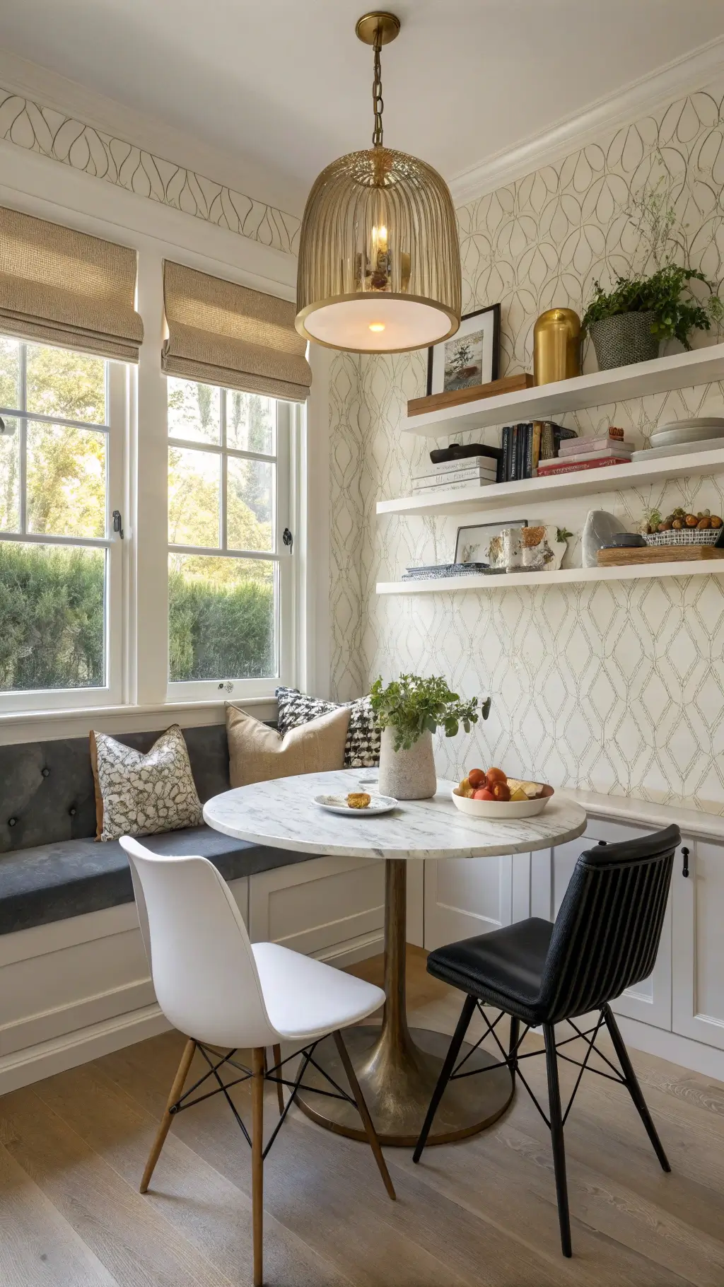 1927modern kitchen banquette morning light