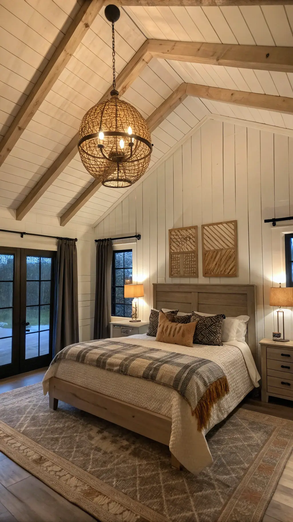 1939cozy barndo master vaulted bedroom