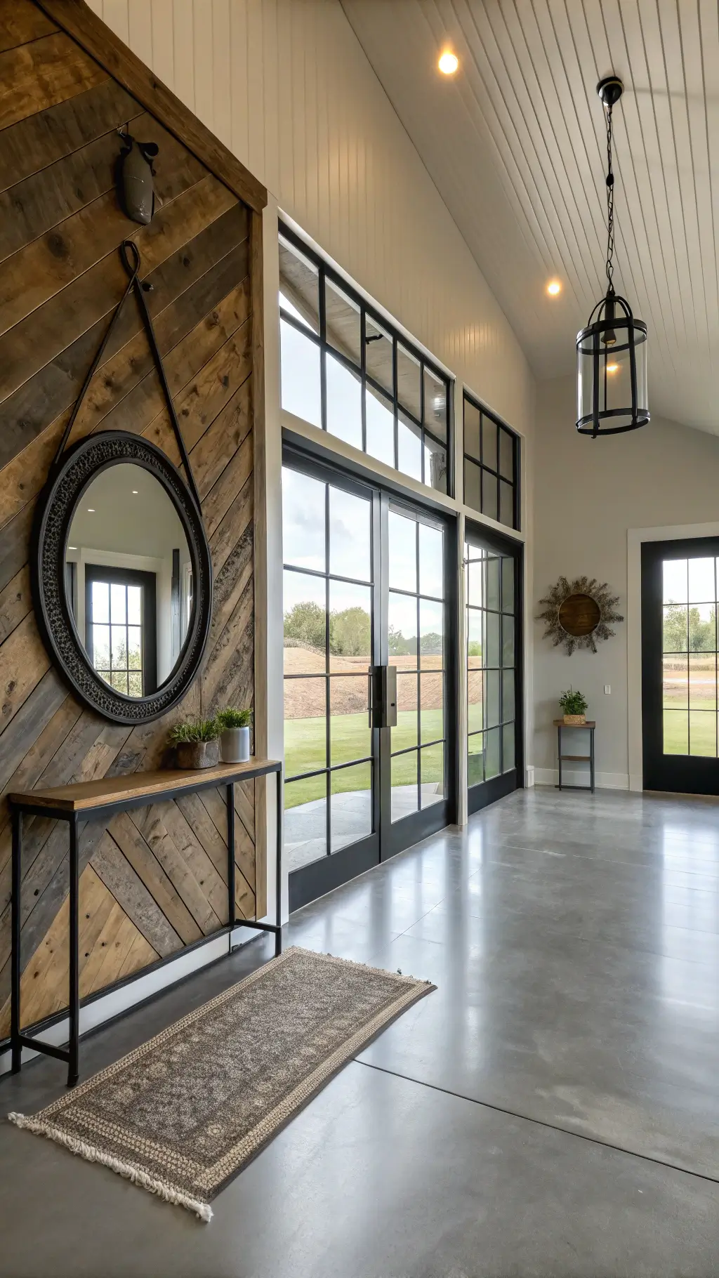 1942modern barn entry foyer industrial