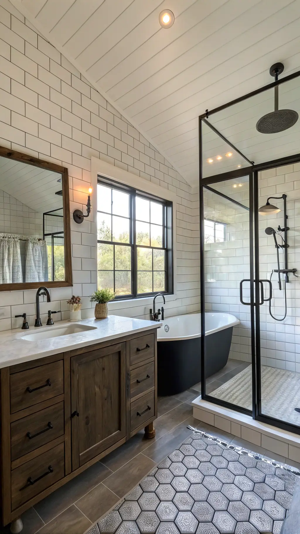 1944modern farmhouse black bath design