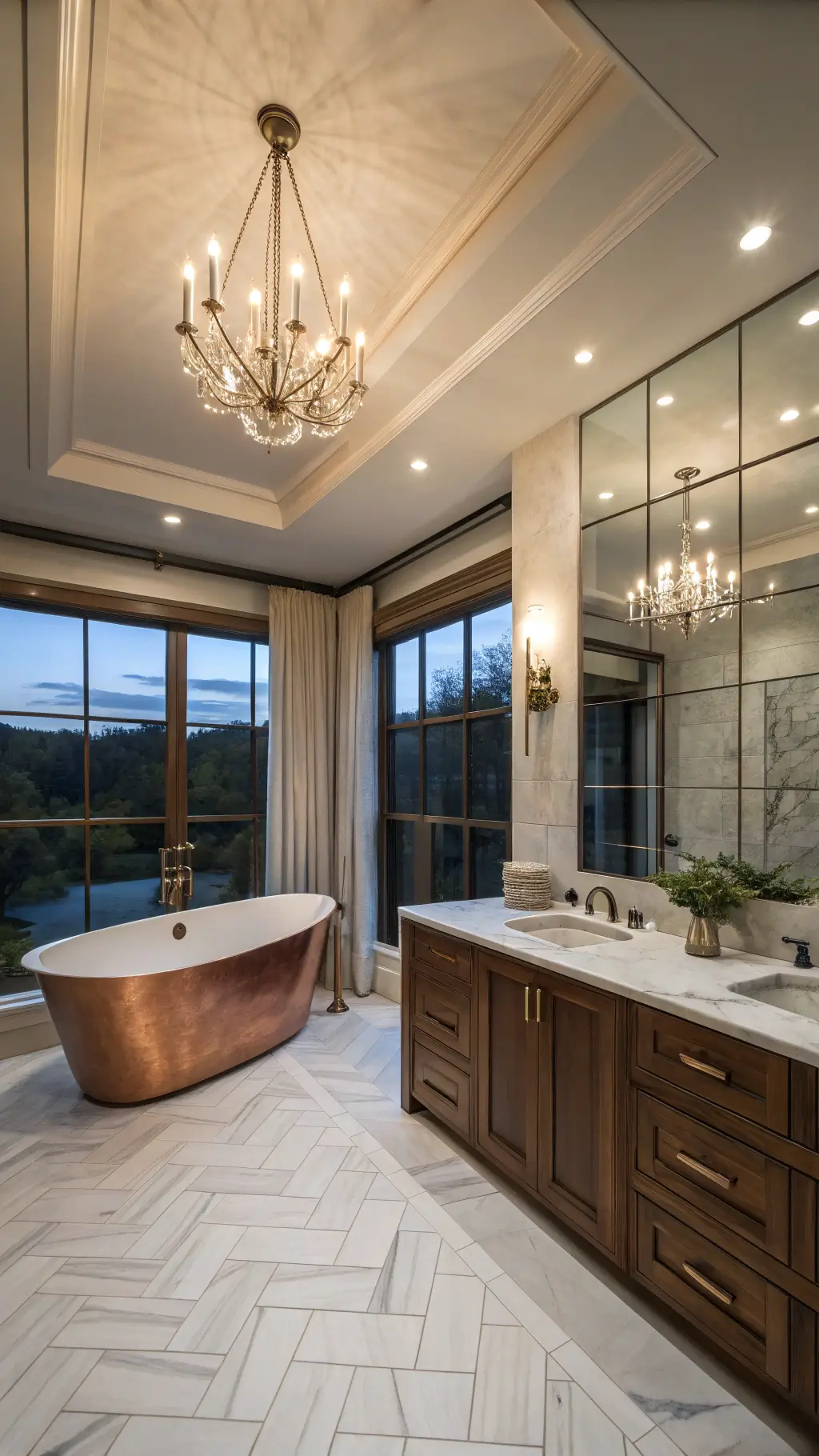 1948luxury master bath dusk copper tub