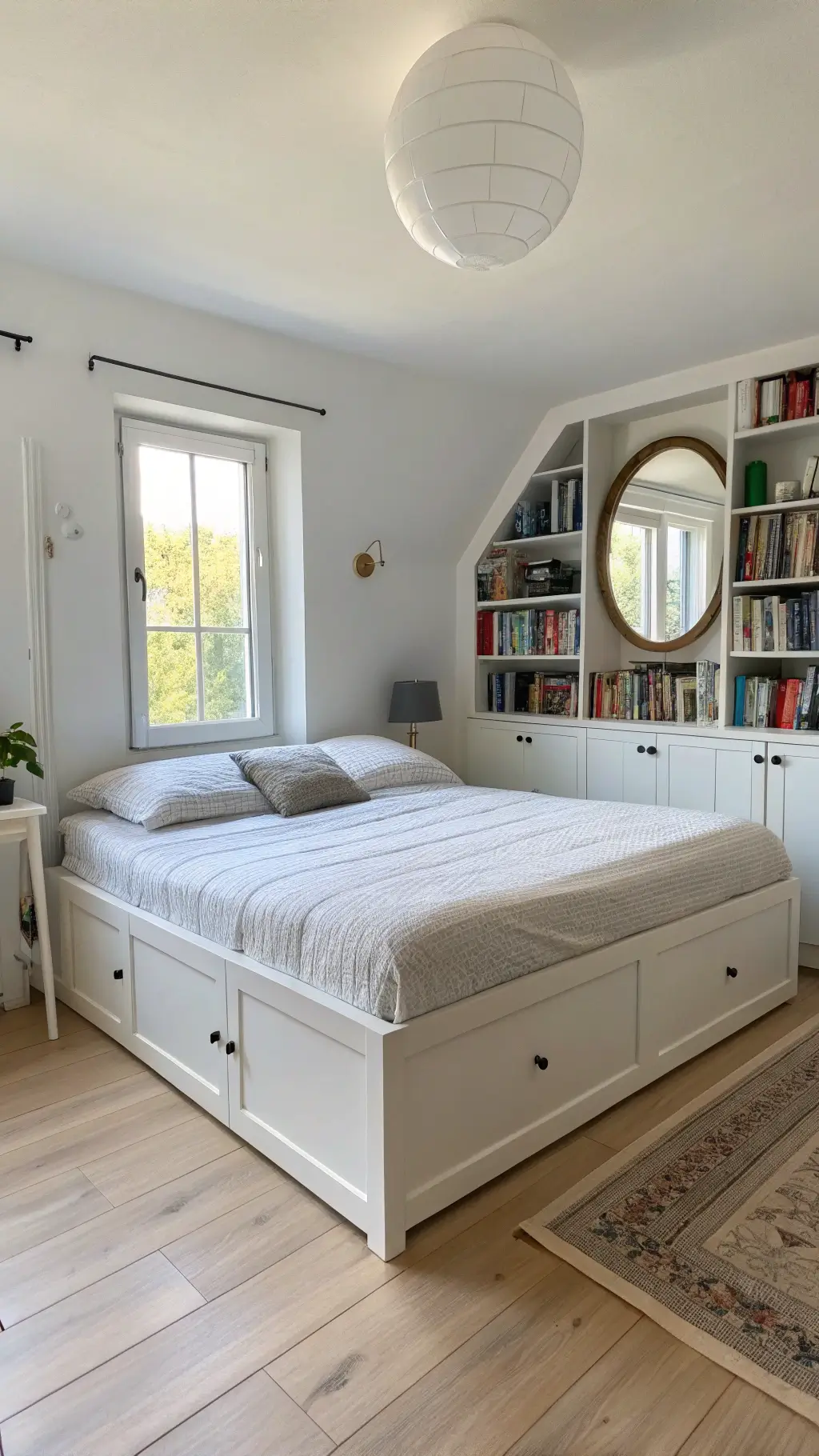 1955scandinavian minimal bedroom malm storage