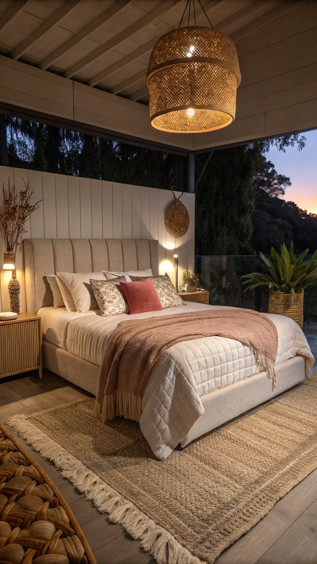 1957cozy layered bedroom dusk