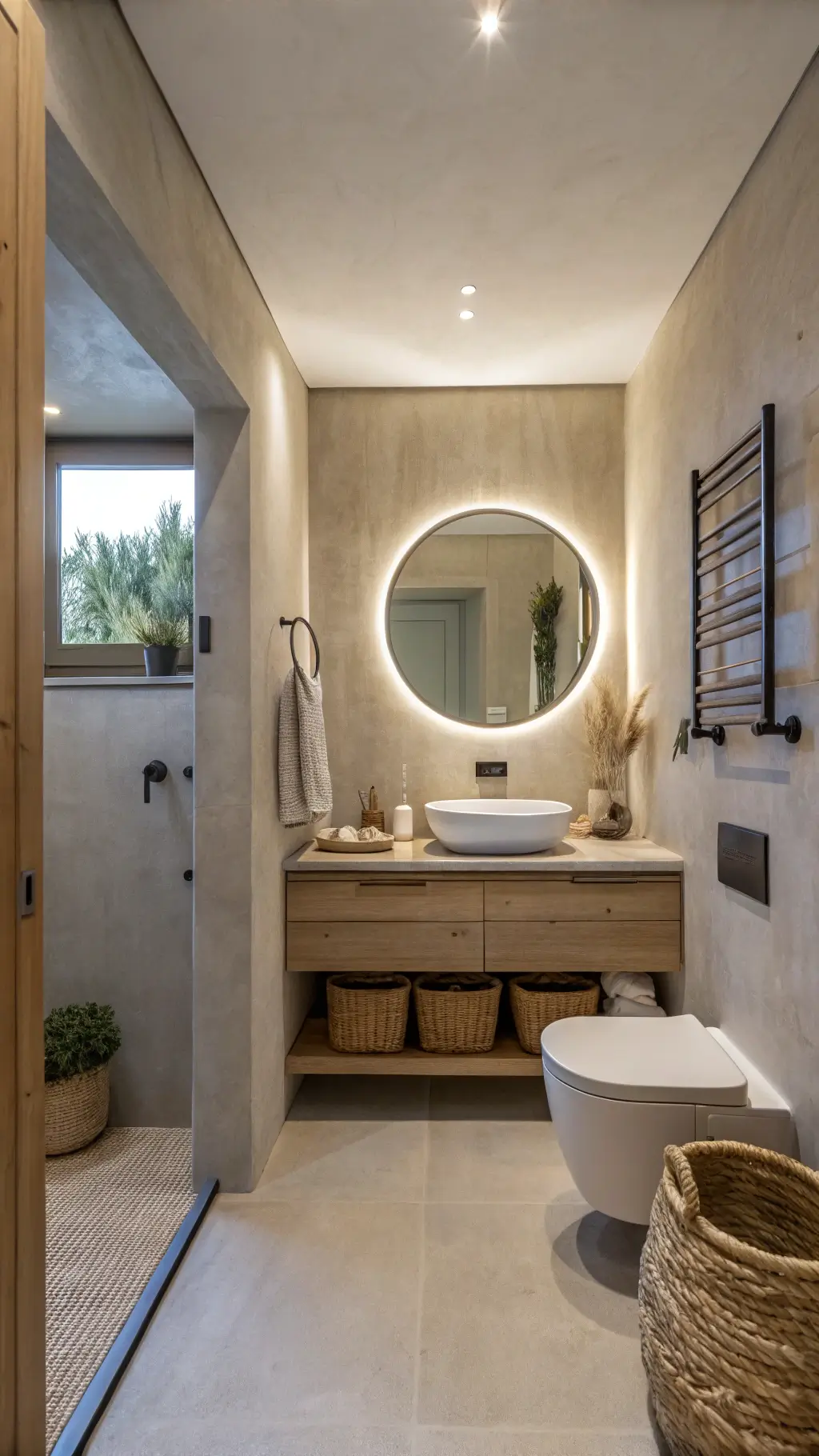1973minimalist blue hour guest bath