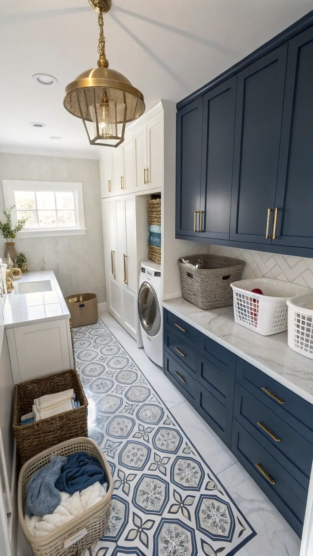 1980elegant navy laundry room
