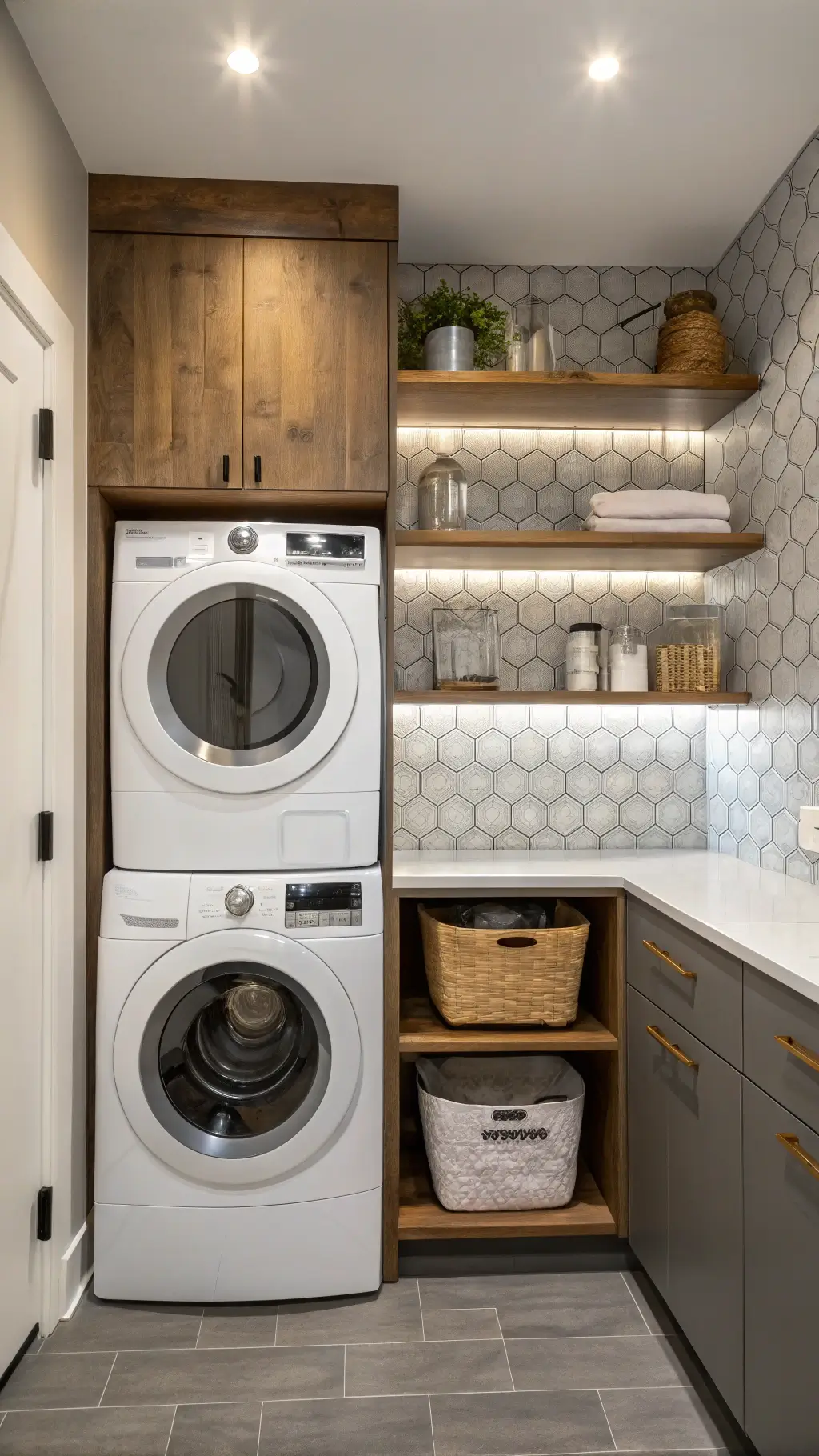 1981modern laundry alcove night