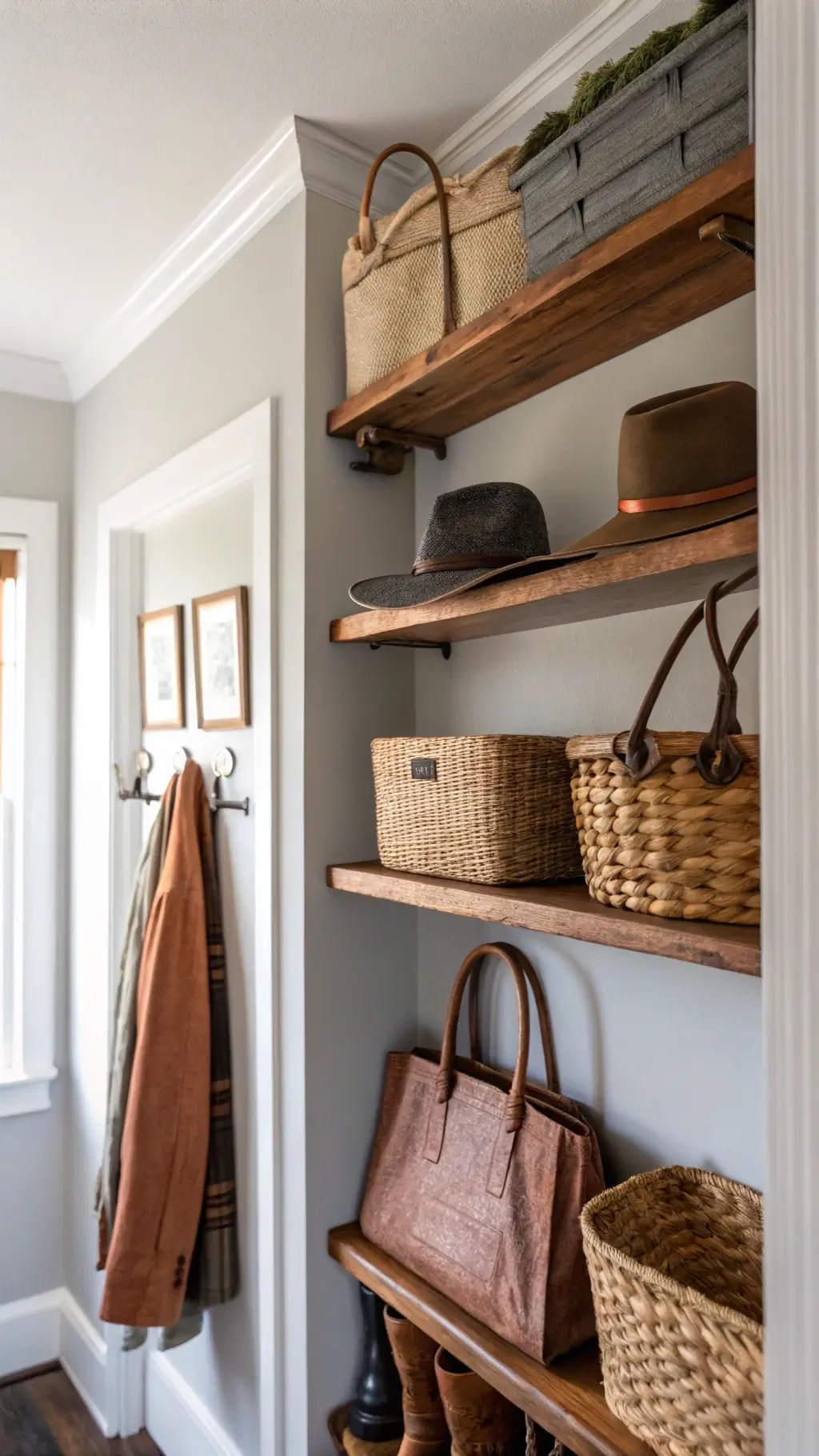 1997closet nook shelves copper vintage