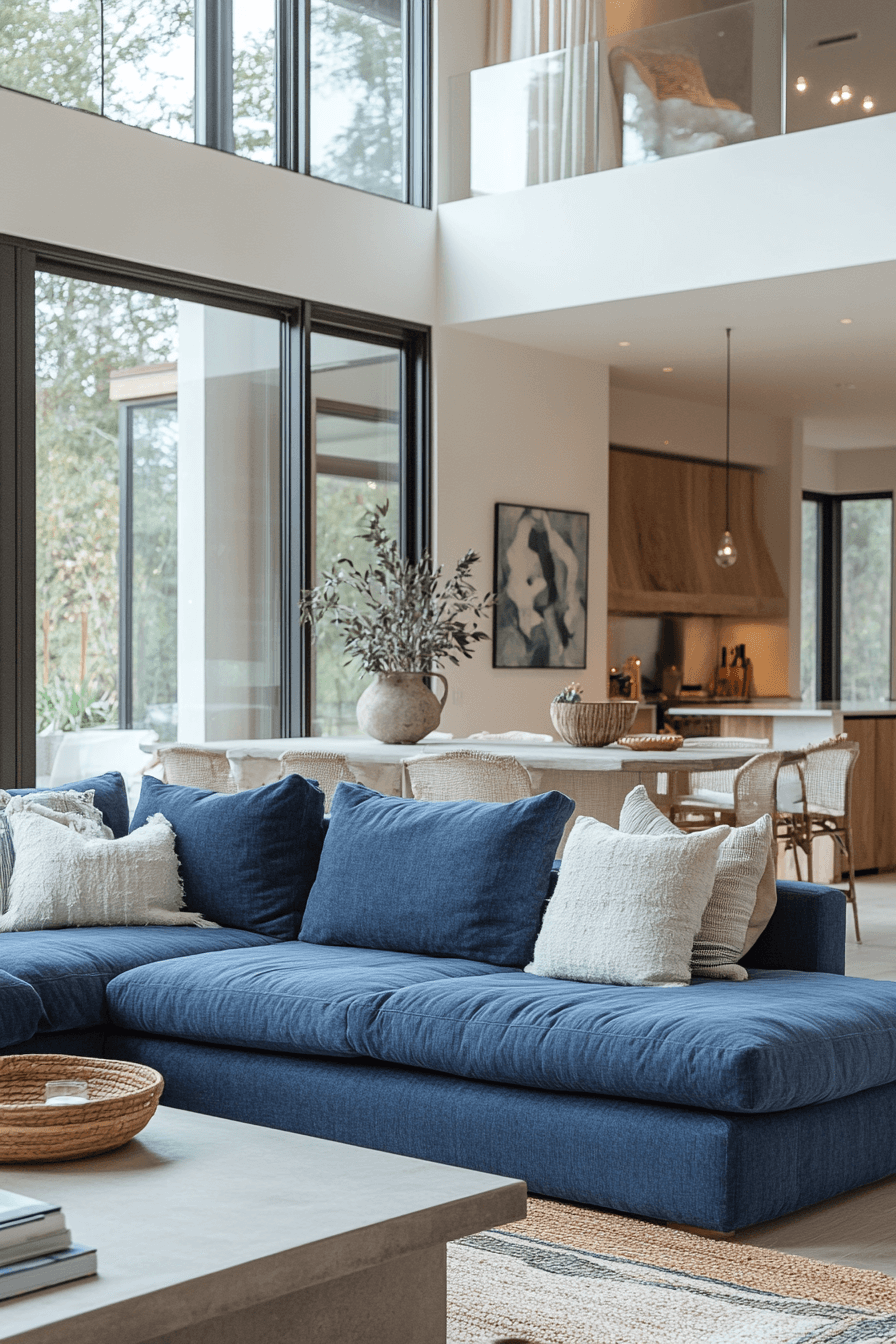 20 spacious blue sofa living room