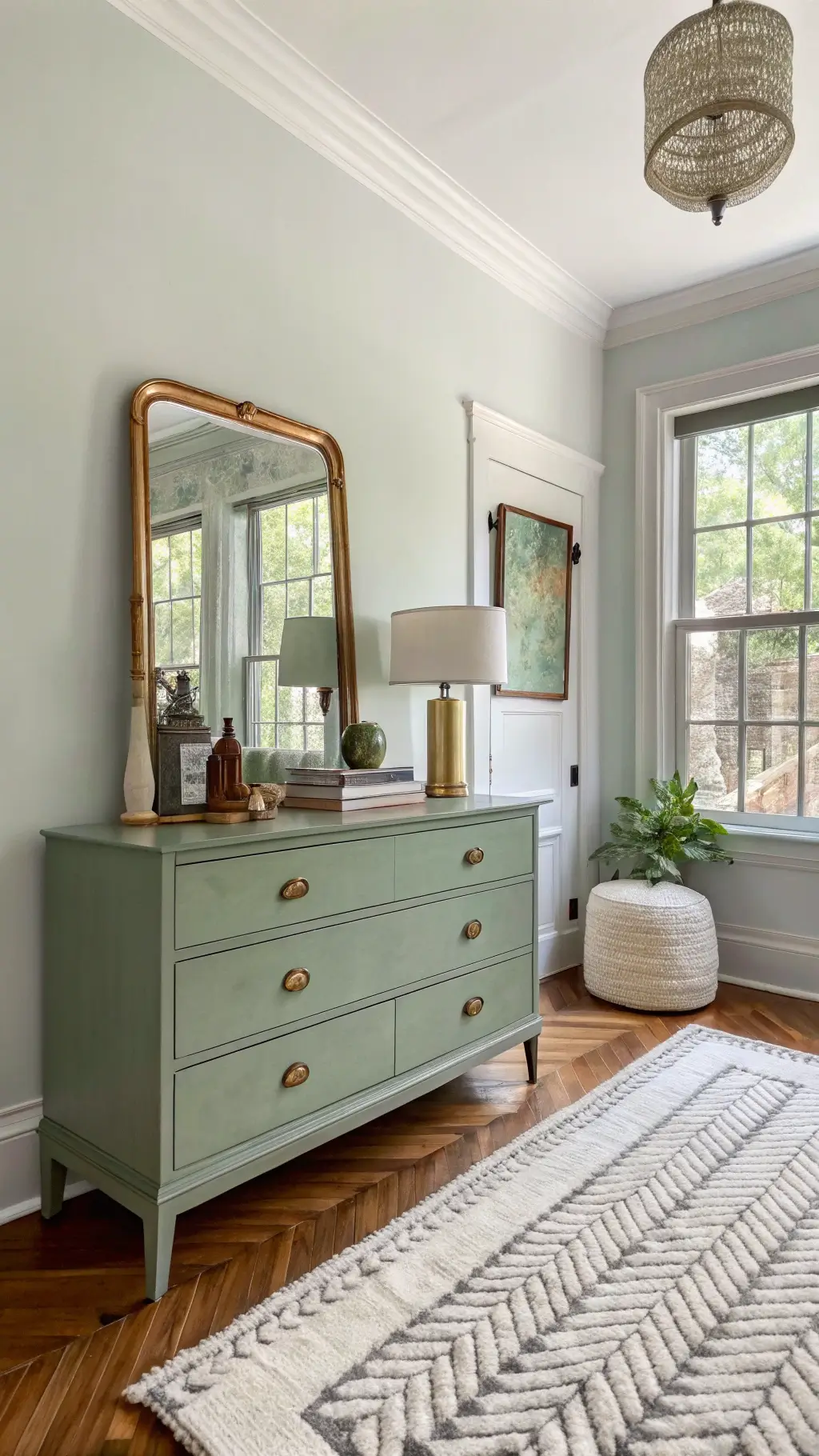 2002modern vintage bedroom sage dresser