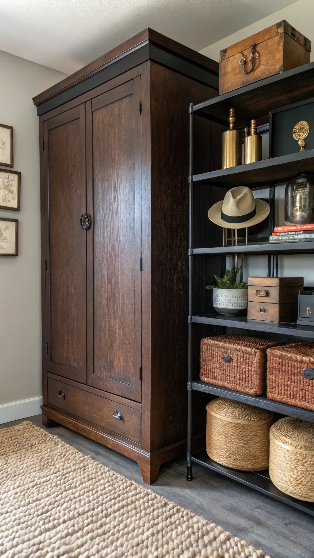 2008vintage armoire modern shelves styling