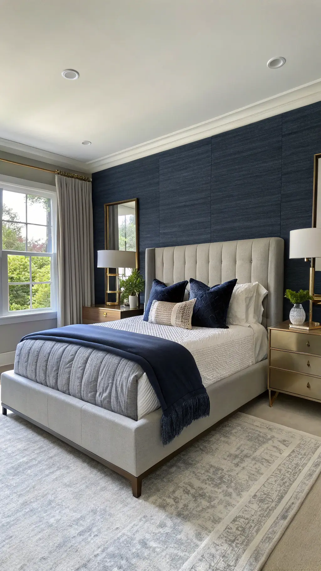2013modern navy luxury bedroom