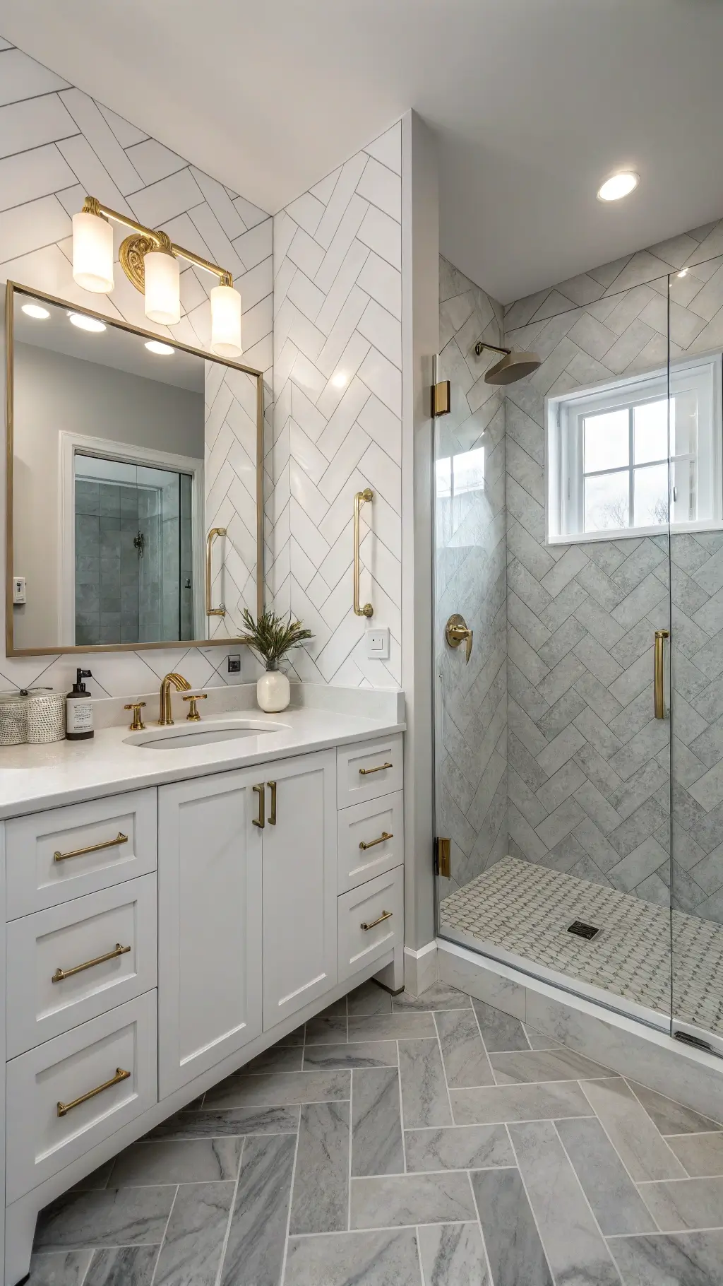 2038herringbone marble bathroom pattern