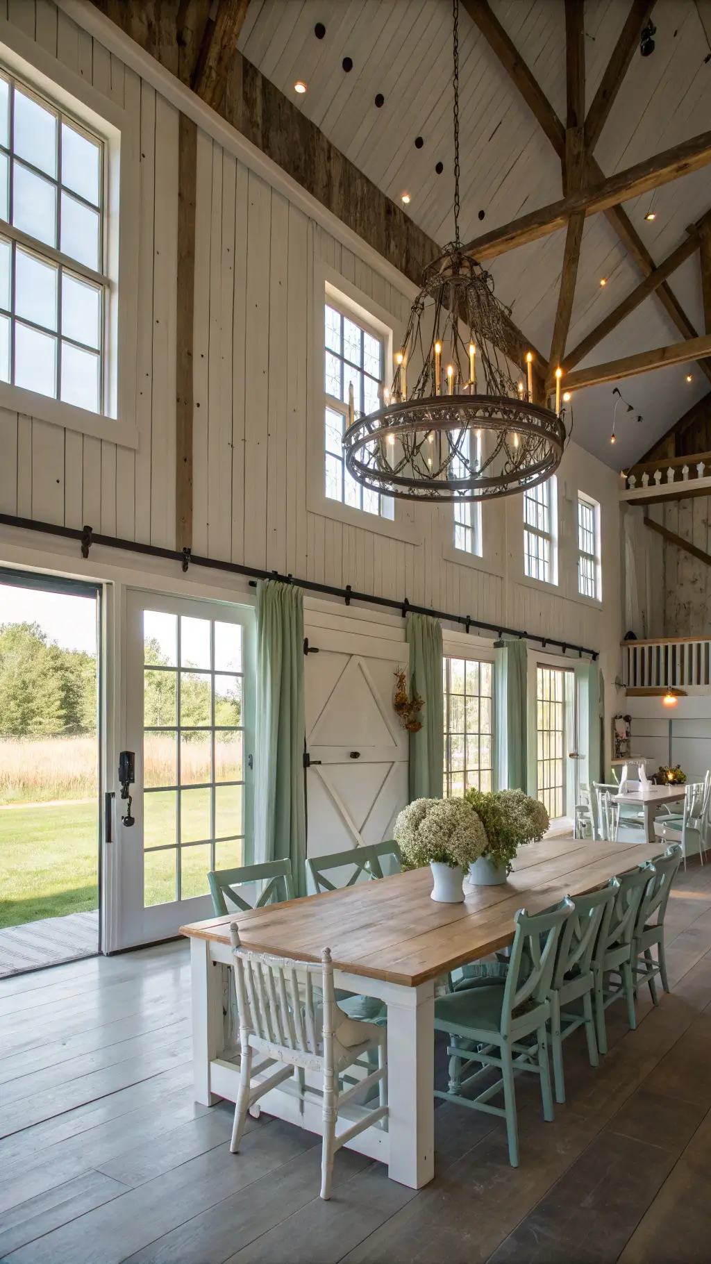 2110barn style dining room harvest table