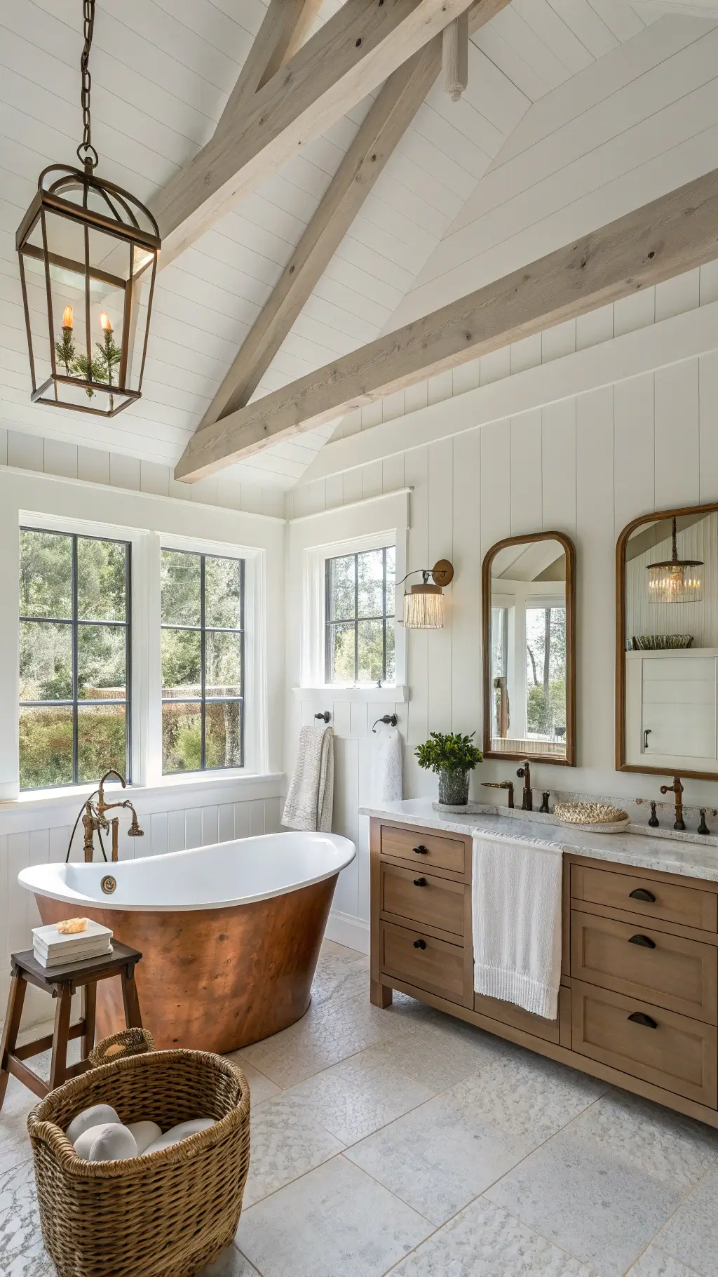 2113luxurious barn style master bathroom dawn