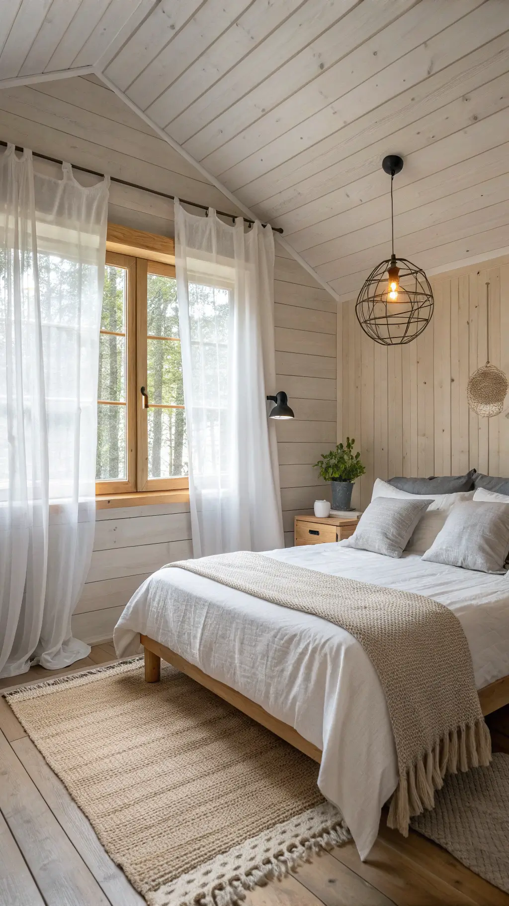 2124nordic cabin bedroom morning light