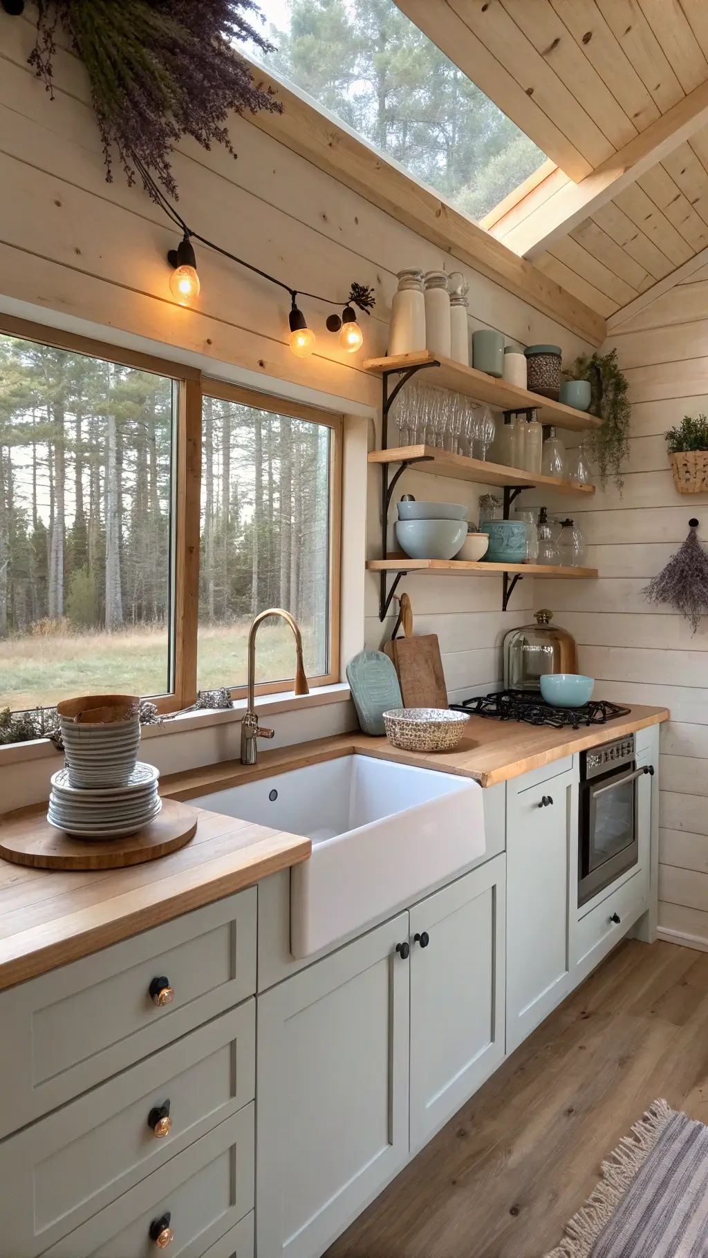2125nordic cabin kitchen afternoon light