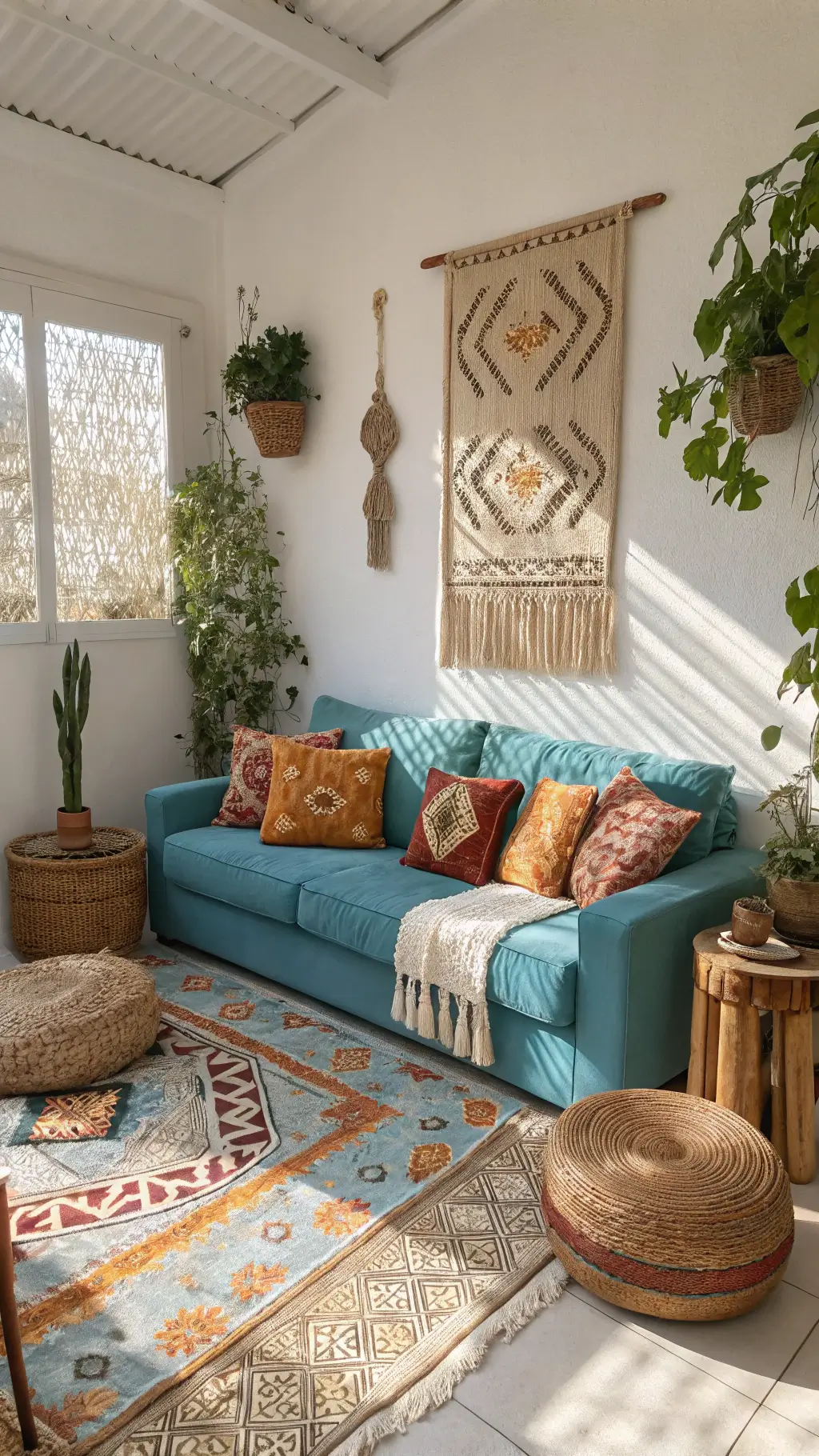 2134boho living room turquoise couch