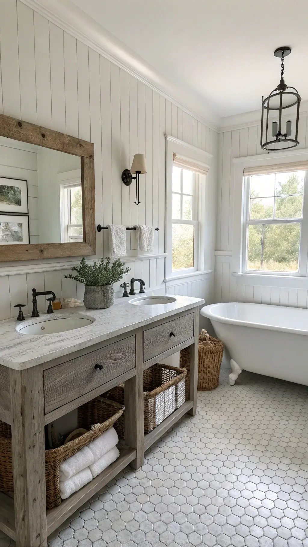 2160spa bathroom white beadboard vintage tub