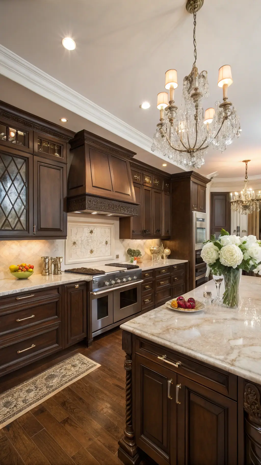 2190luxury chocolate kitchen marble renovation
