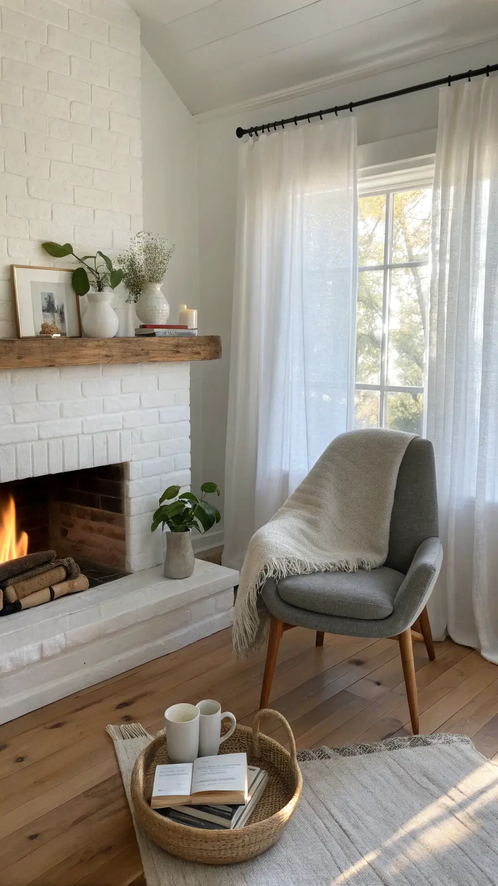 2200scandinavian minimalist corner fireplace den