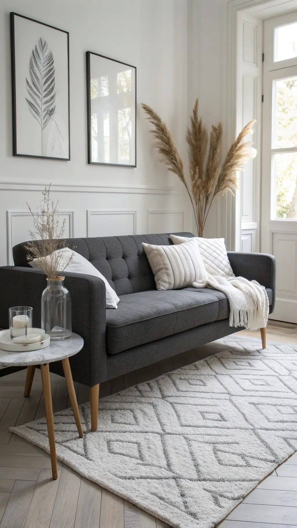 2216scandinavian charcoal couch living room