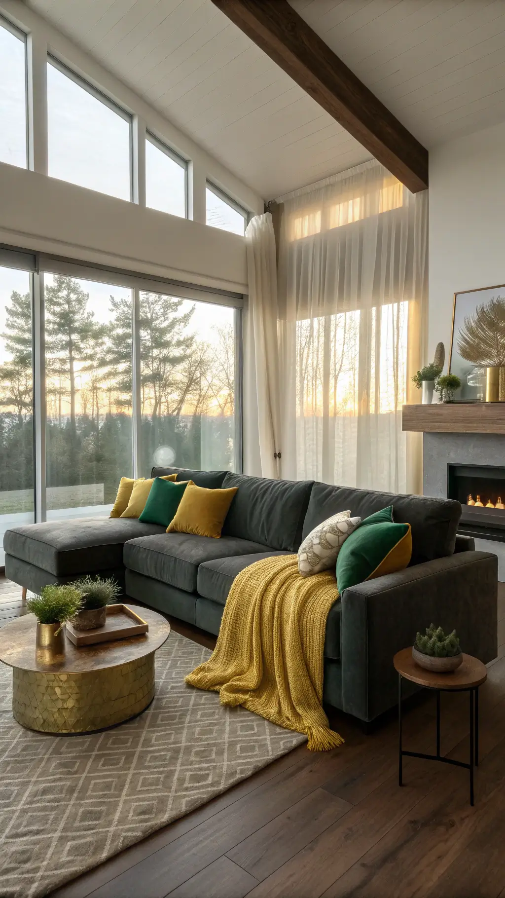 2253modern living room golden hour sectional