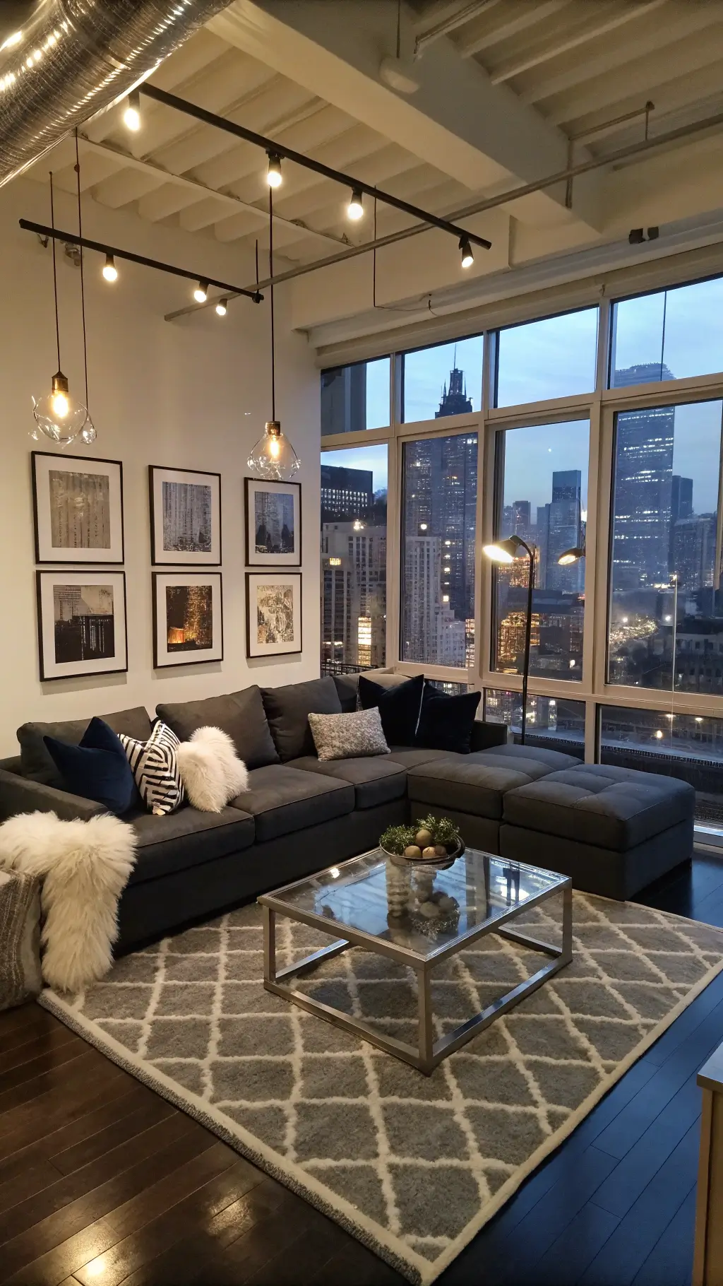 2257contemporary loft dusk interior