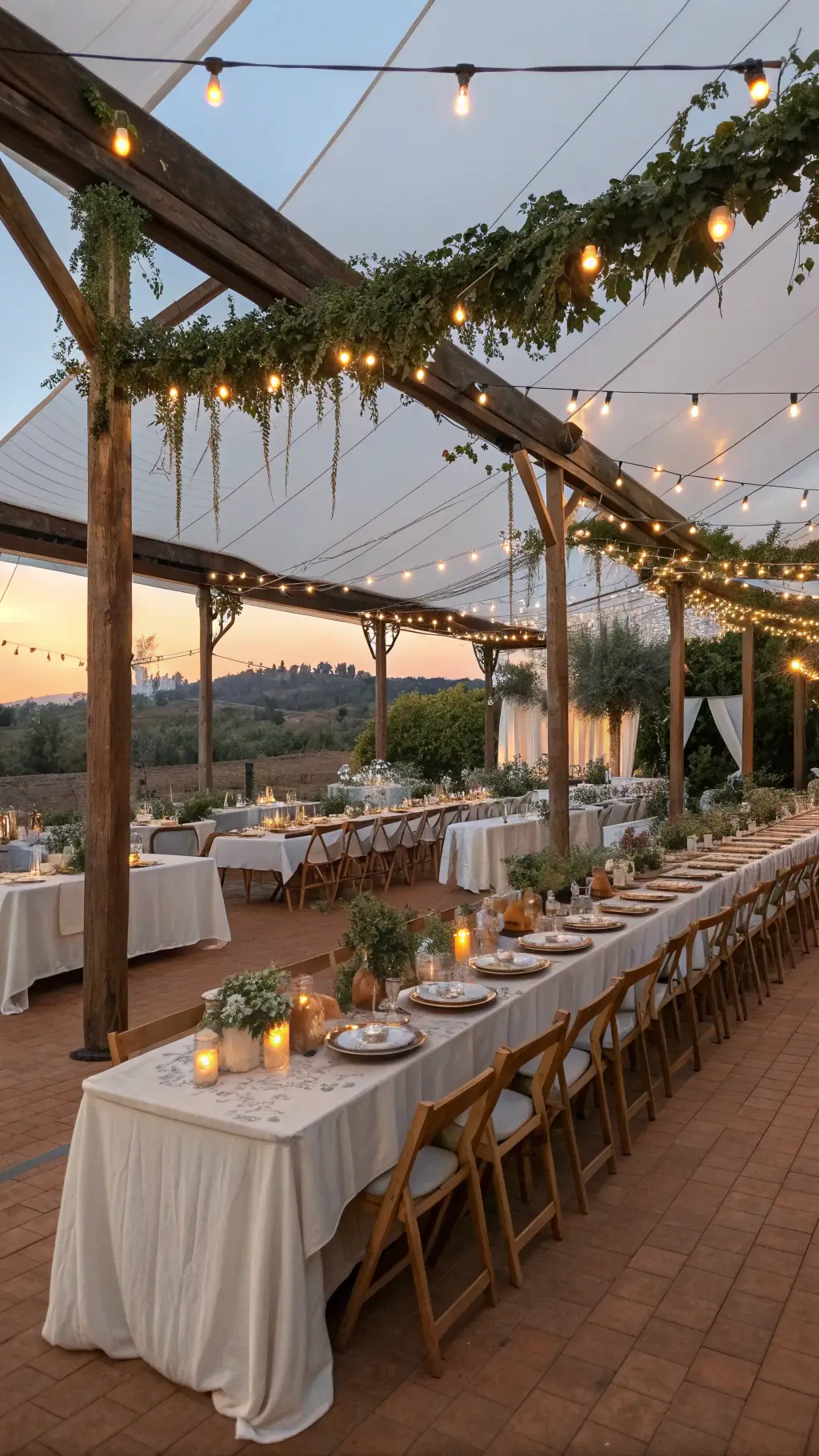 2280boho outdoor reception tent sunset