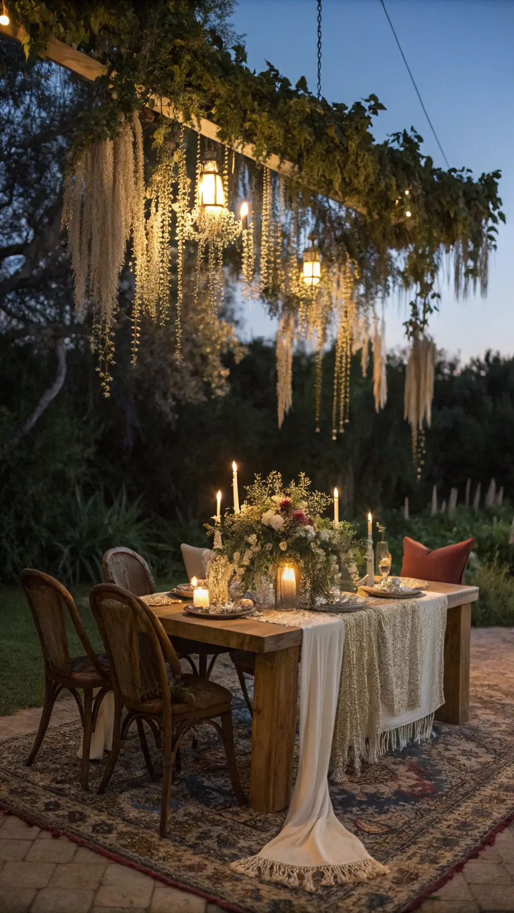2283romantic sweetheart table bohemian blue hour