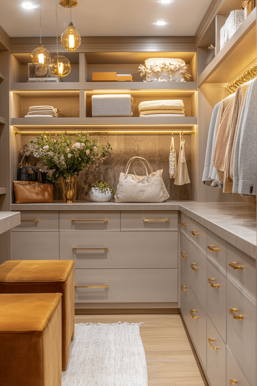 5 gold trimmed wardrobe detailing